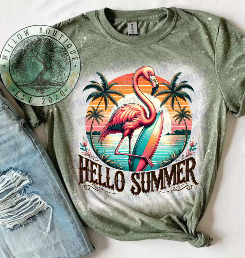 Hello Summer Flamingo Tee