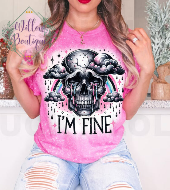 I’m Fine Crying Skull Tee