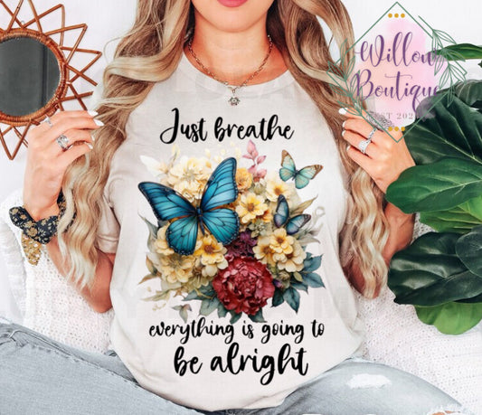 Just Breath Butterfly Tee