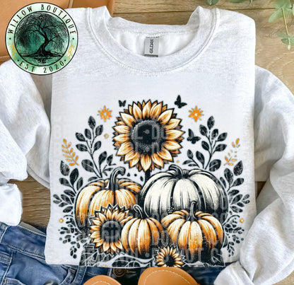 Floral Pumpkin Sweatshirt