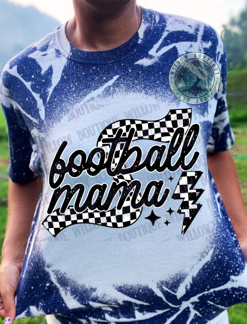 Checkered Football Mama Tee