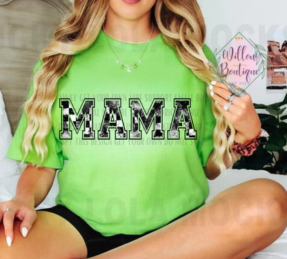 Checkered Mama Tee