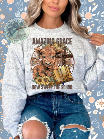 Amazing Grace Cow Sweatshirt