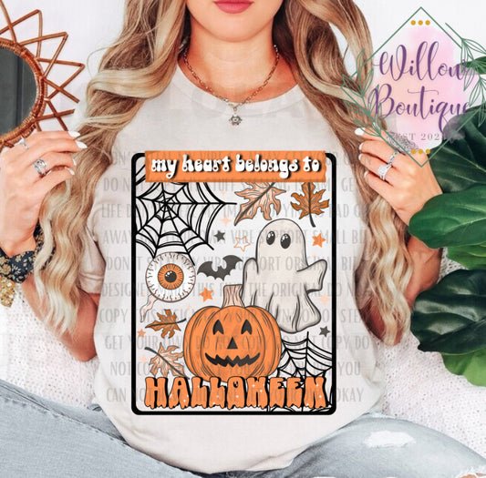 Heart Belongs To Halloween Frame Tee