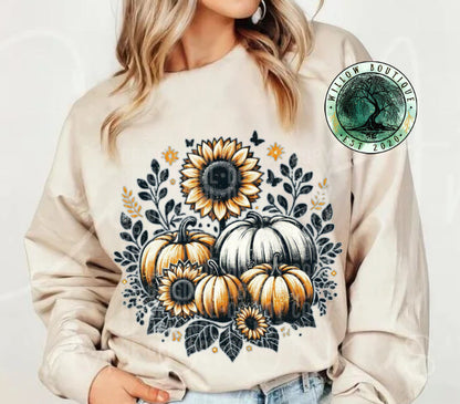 Floral Pumpkin Sweatshirt