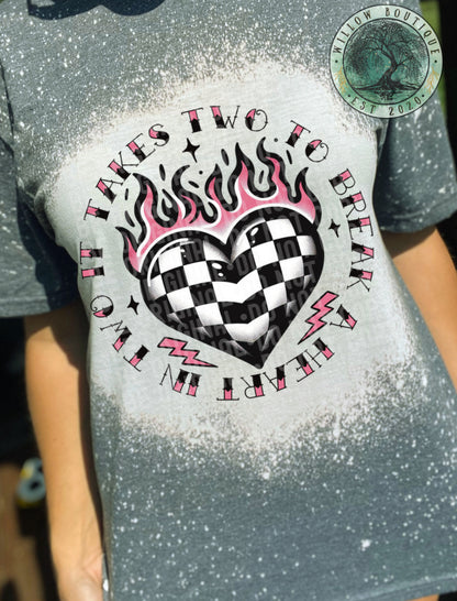 It Takes Two Checkered Heart Tee