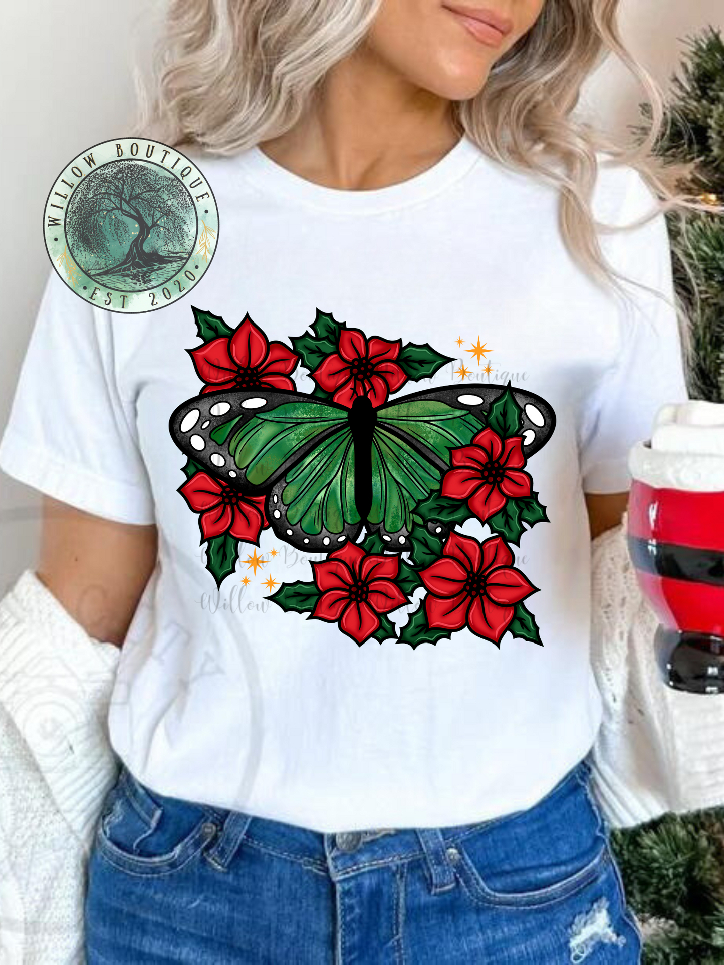 Christmas Butterfly Tee