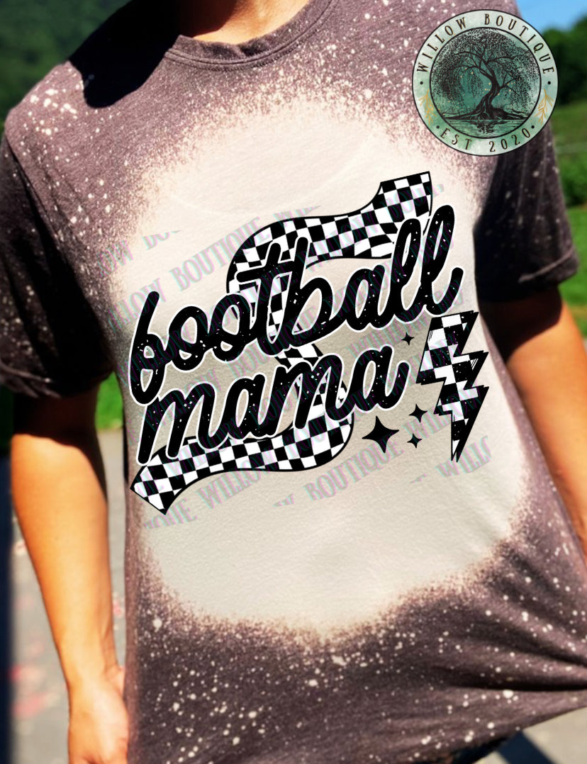 Checkered Football Mama Tee