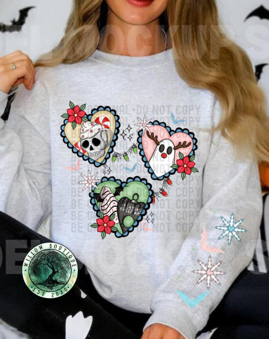 Seasons Creepings Hearts Sweatshirt