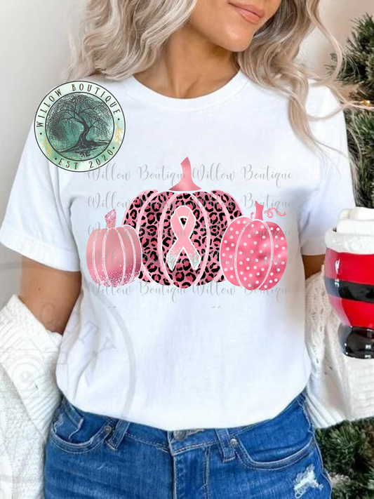 Pink Breast Cancer Pumpkins Tee