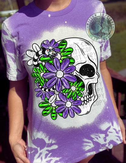 Floral Sandworm Skull Tee