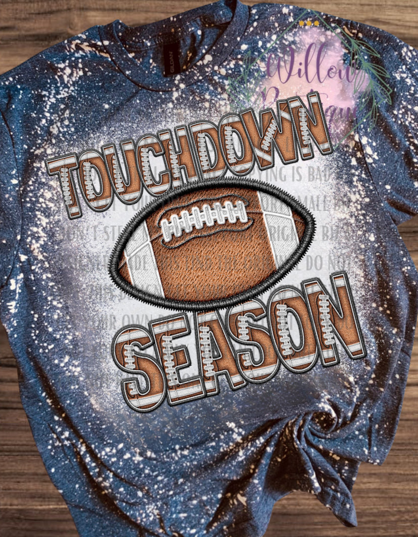 Touchdown Season Faux Embroidery Tee