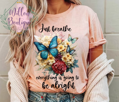 Just Breath Butterfly Tee