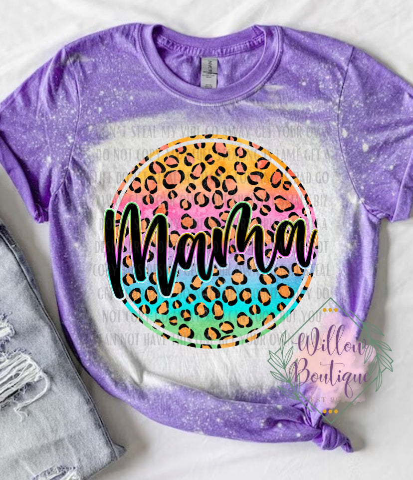 Neon Leopard Mama Tee