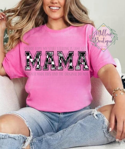 Checkered Mama Tee