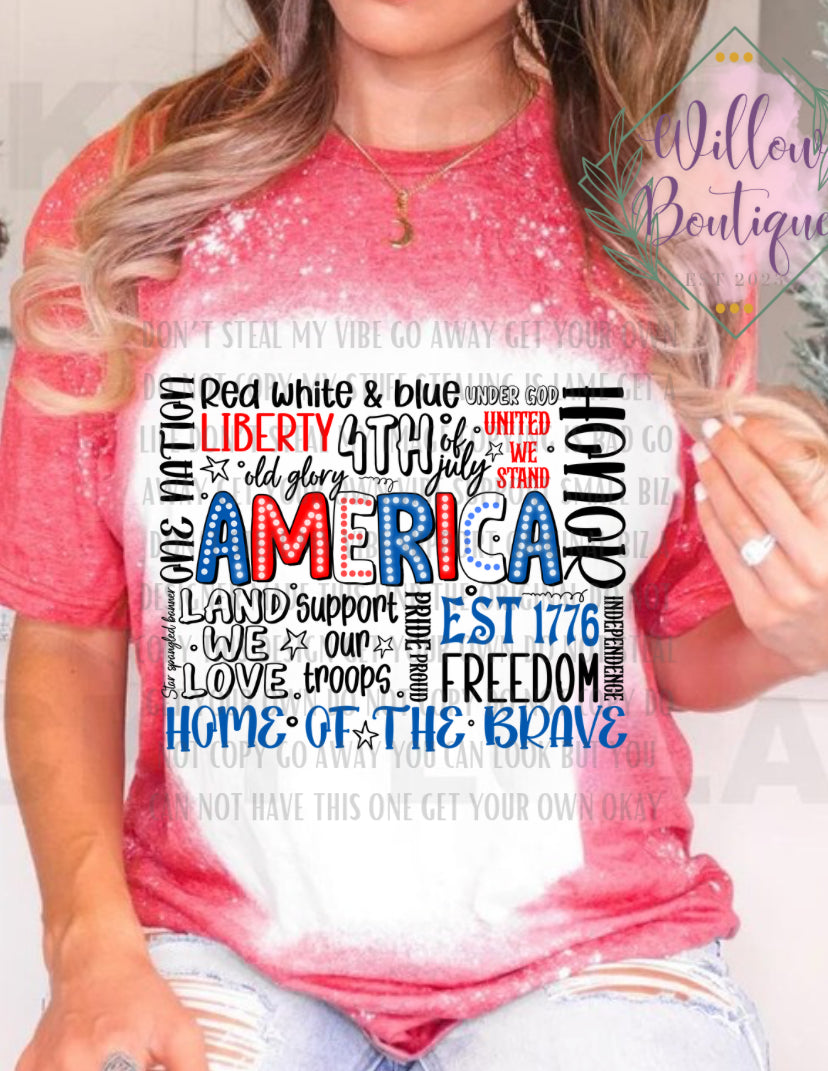 America Doodle Tee