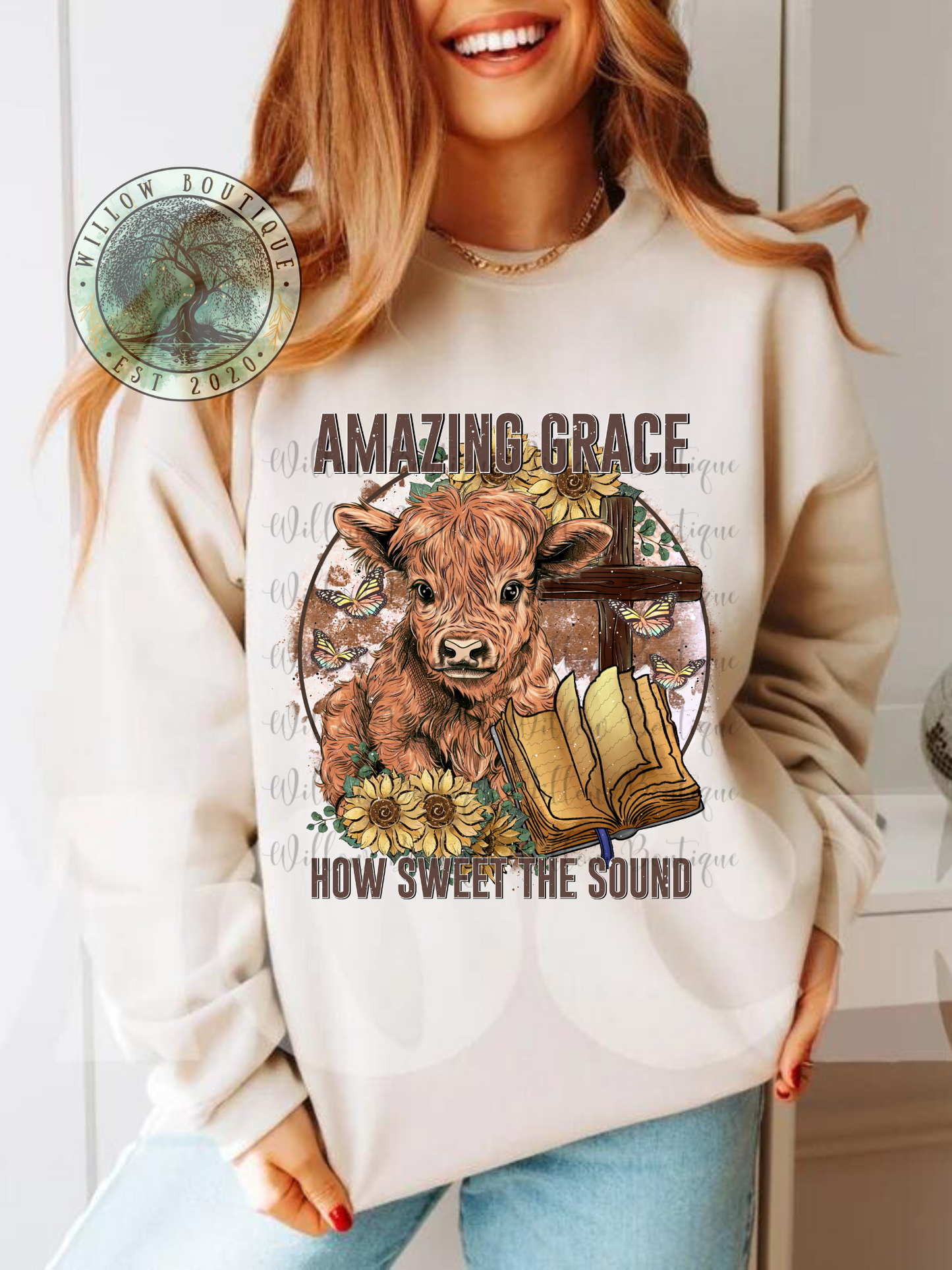 Amazing Grace Cow Sweatshirt