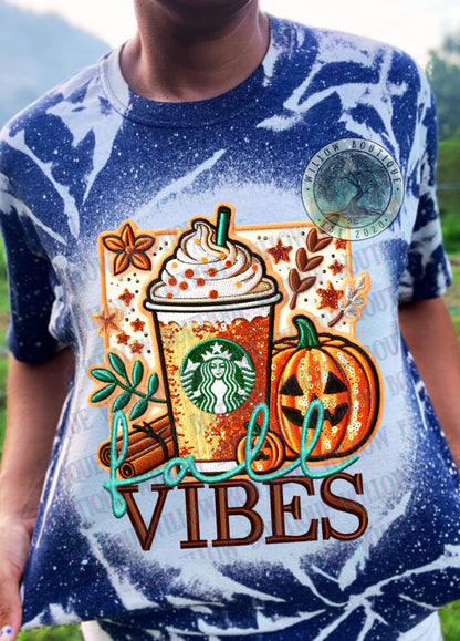 Faux Embroidery Fall Vibes Tee