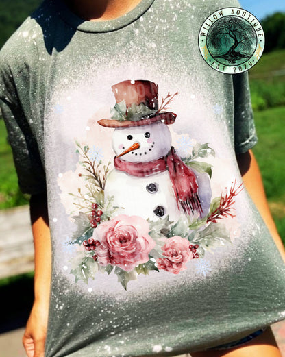 Floral Snowman Tee