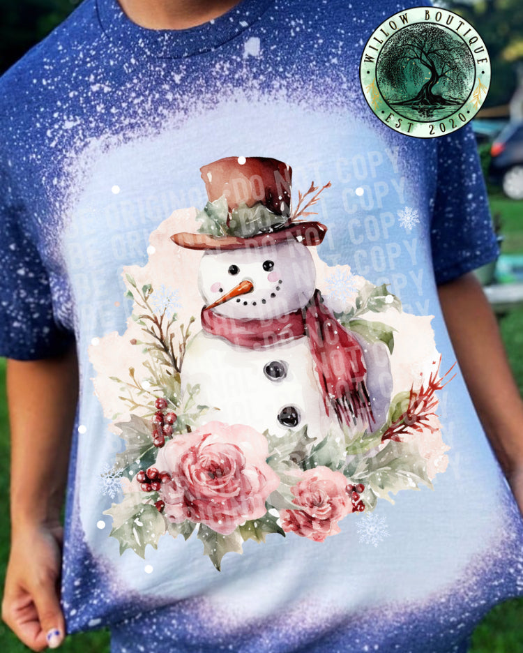 Floral Snowman Tee