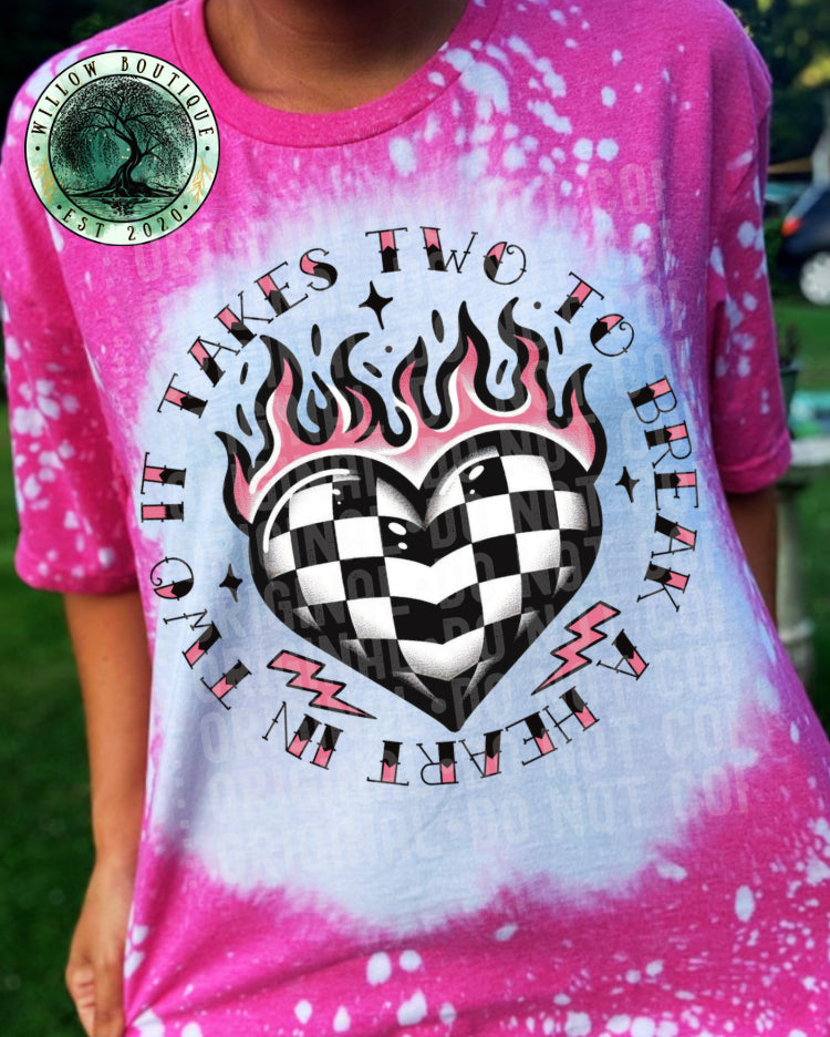 It Takes Two Checkered Heart Tee