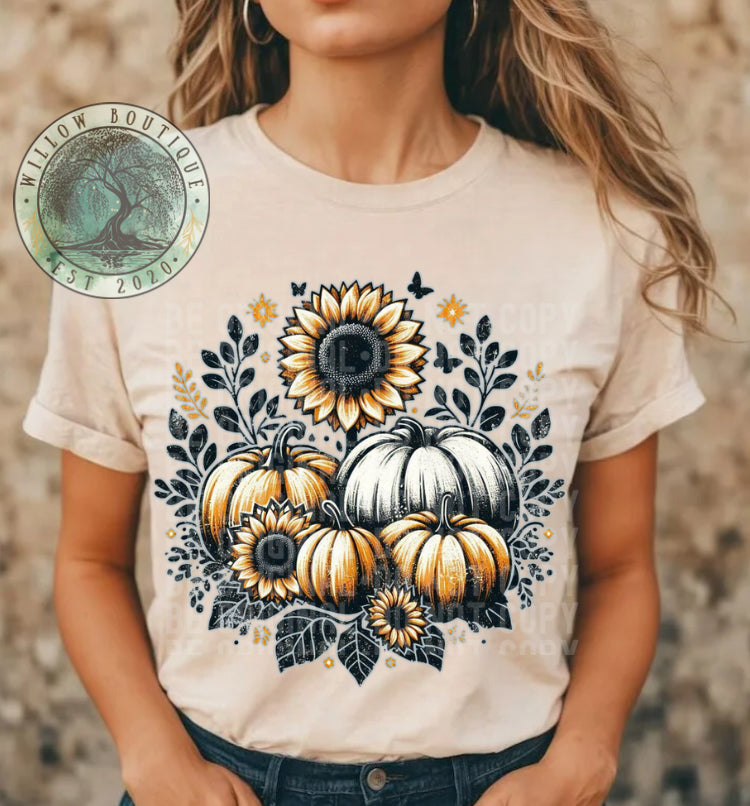 Floral Pumpkin Tee