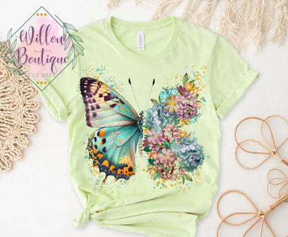 Spring Floral Butterfly Tee