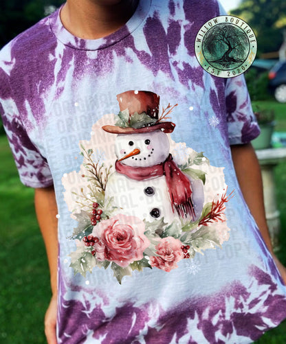 Floral Snowman Tee