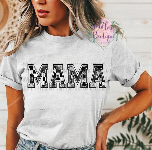 Checkered Mama Tee