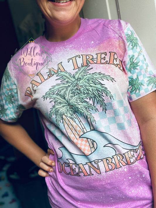 Palm Trees Ocean Breeze with Sleeves Tee