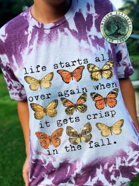 Life Starts Over Again In Fall Tee