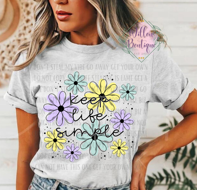 Keep Life Simple Floral Tee