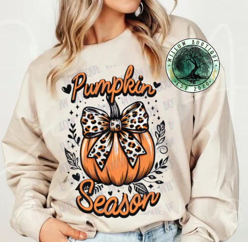 Pumpkin Season Bow Sweatshirt