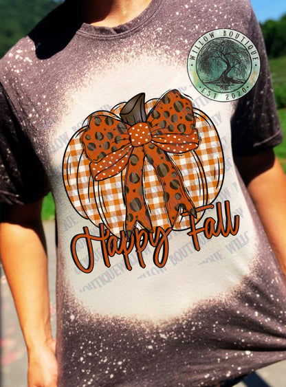 Happy Fall Plaid Pumpkin Tee