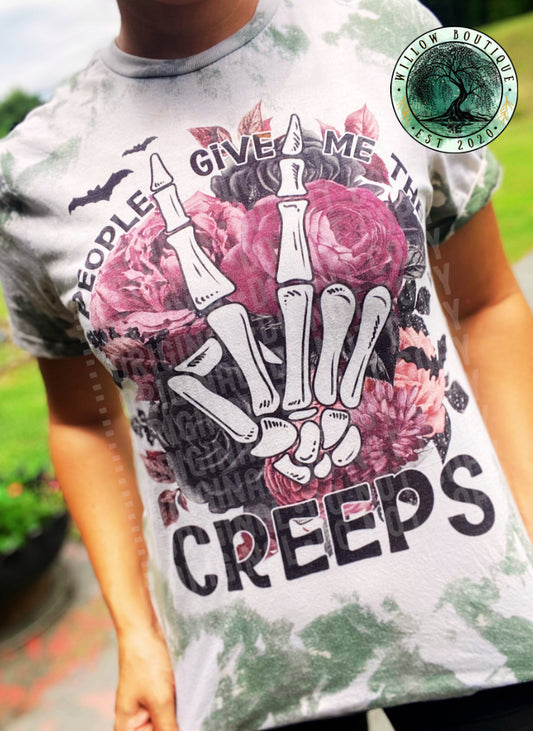 People Give Me The Creeps Skellie Hand Tee