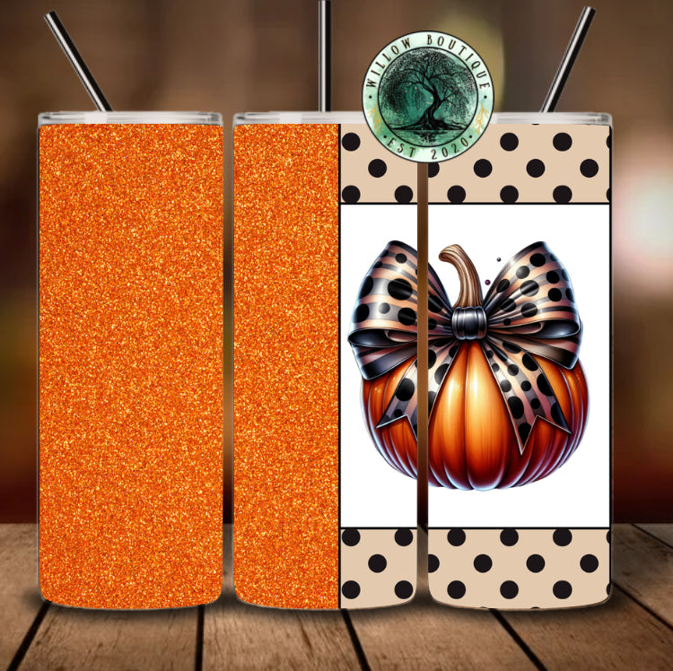 Polka Dot Pumpkin Tumbler