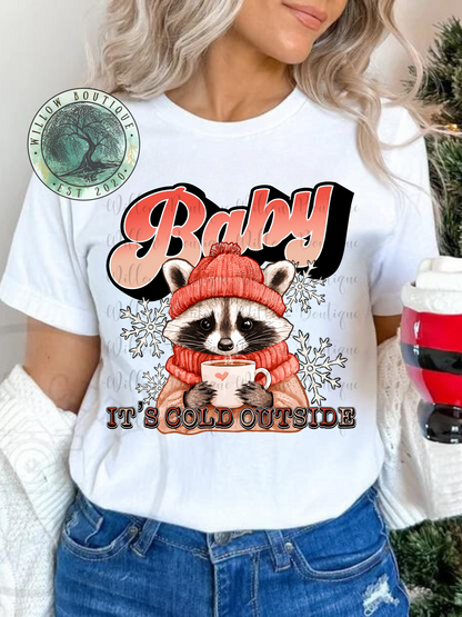 Cold Outside Raccoon Tee