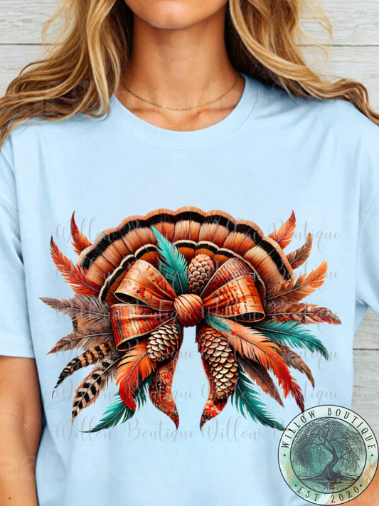 Thanksgiving Turkey Bow Tee